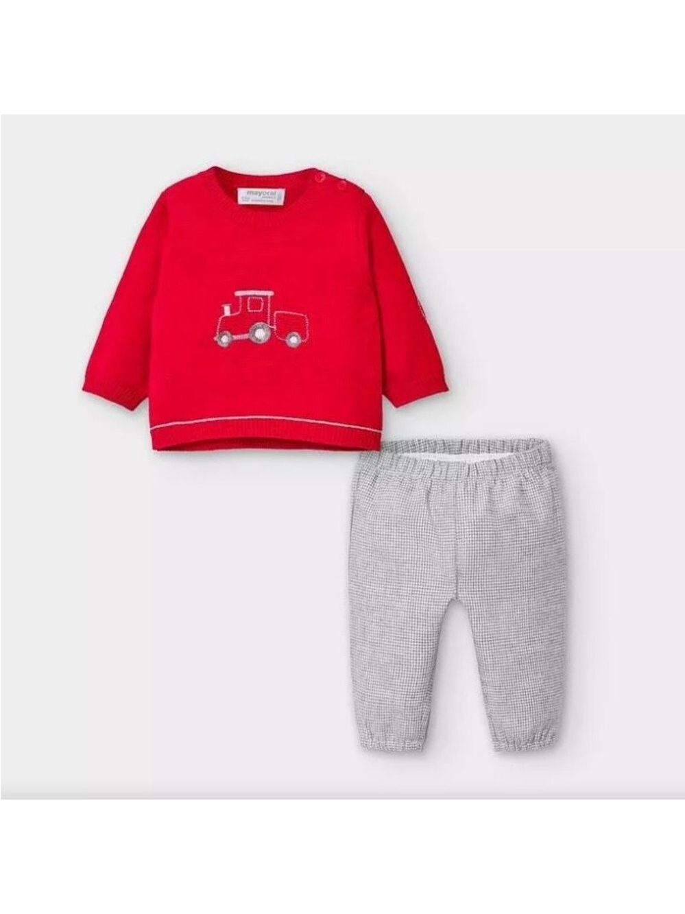 Size 4-6 months Mayoral Red and Gray Kids Matching Set